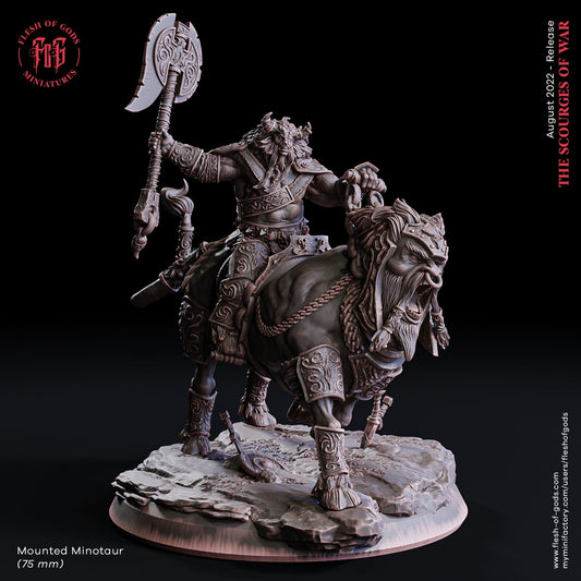 Mounted Minotaur from "Scourges of War" by Flesh of Gods Miniatures