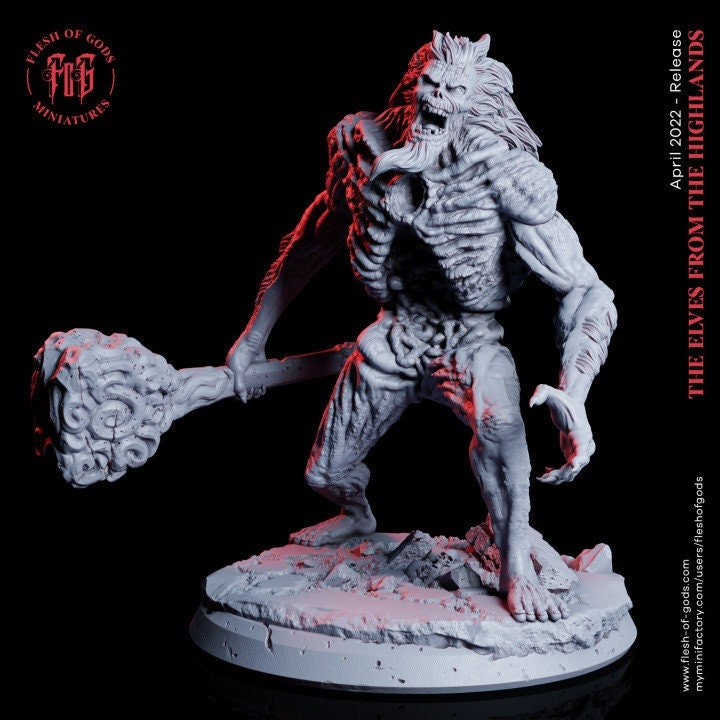 Mountain Yeti from "Elves of the Highlands" by Flesh of Gods Miniatures