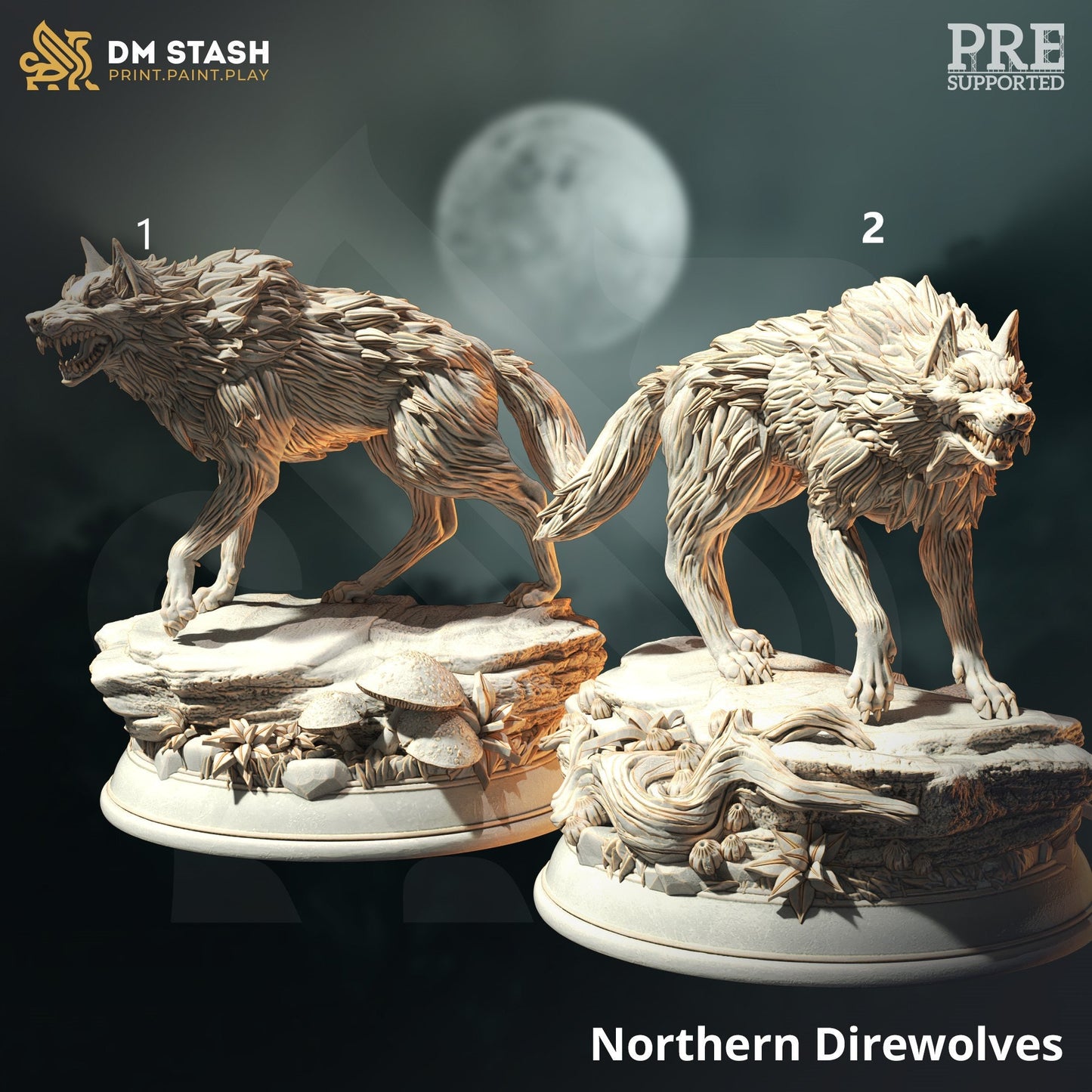 Northern Dire Wolves from "Call of the Moon" by DM Stash Miniatures