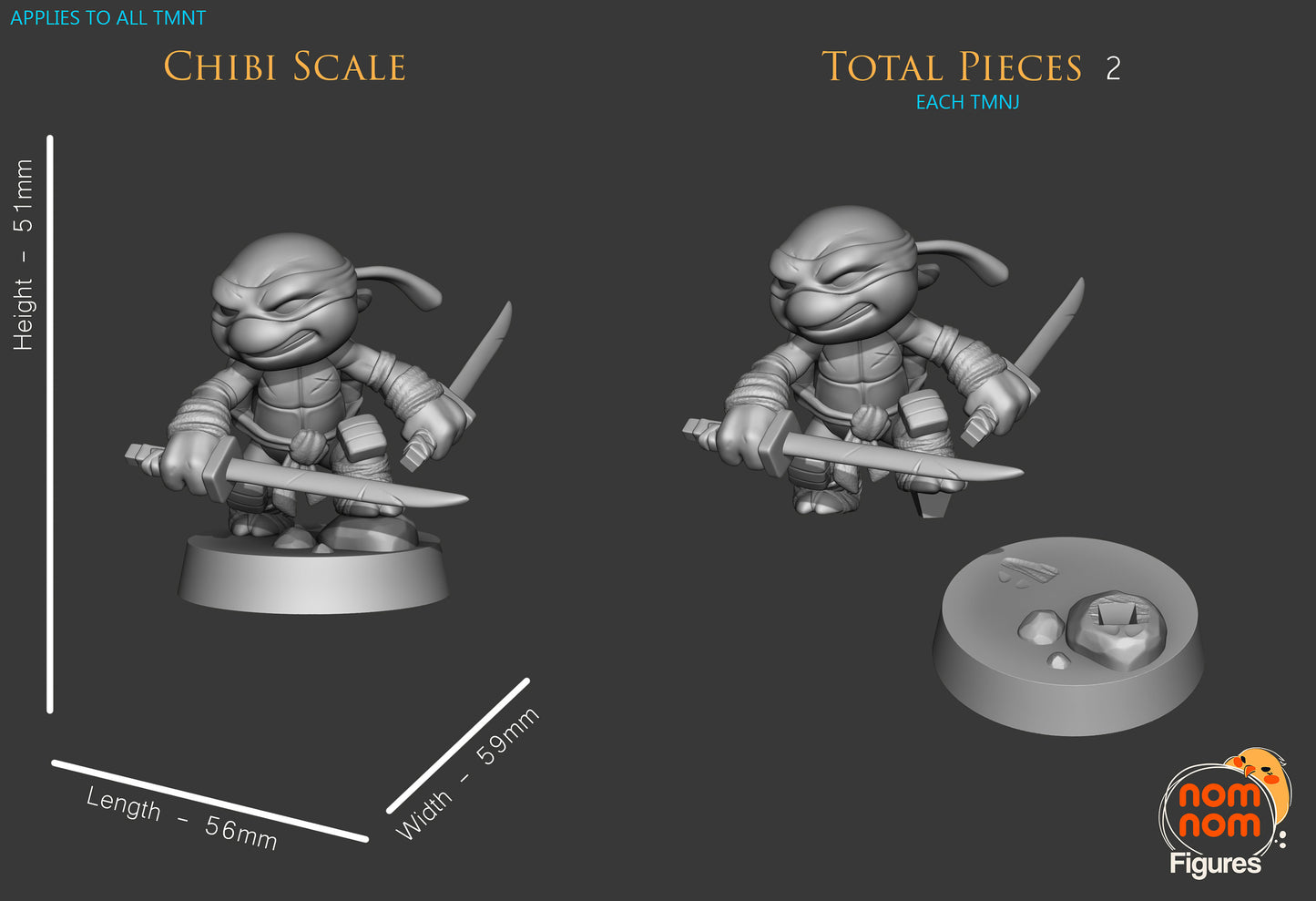 Chibi Ninja Turtles Statue Model Kit by Nomnom Figures