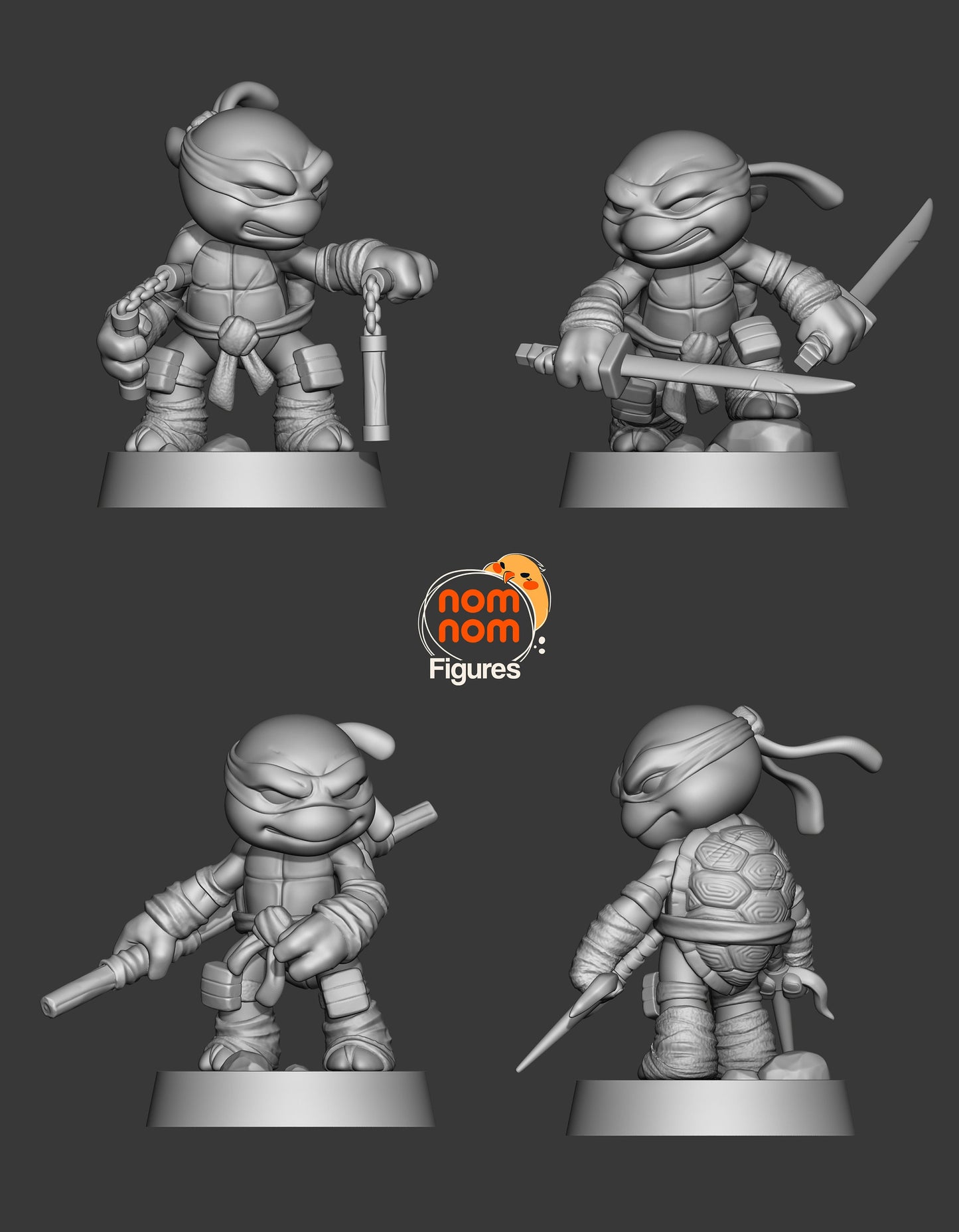 Chibi Ninja Turtles Statue Model Kit by Nomnom Figures