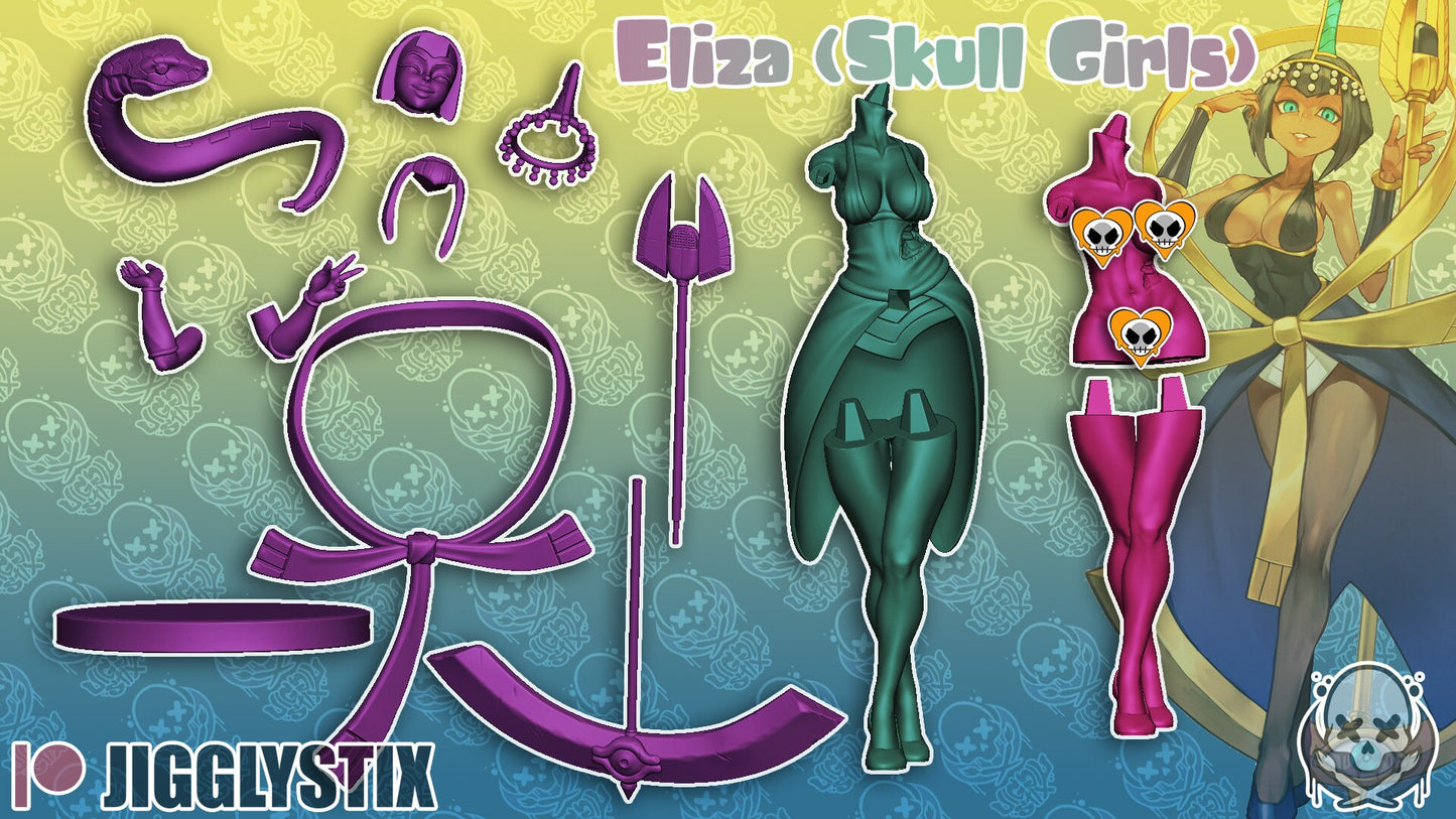 Eliza Skull Girl Statue Model Kit by Jigglystix Pin Up Factory