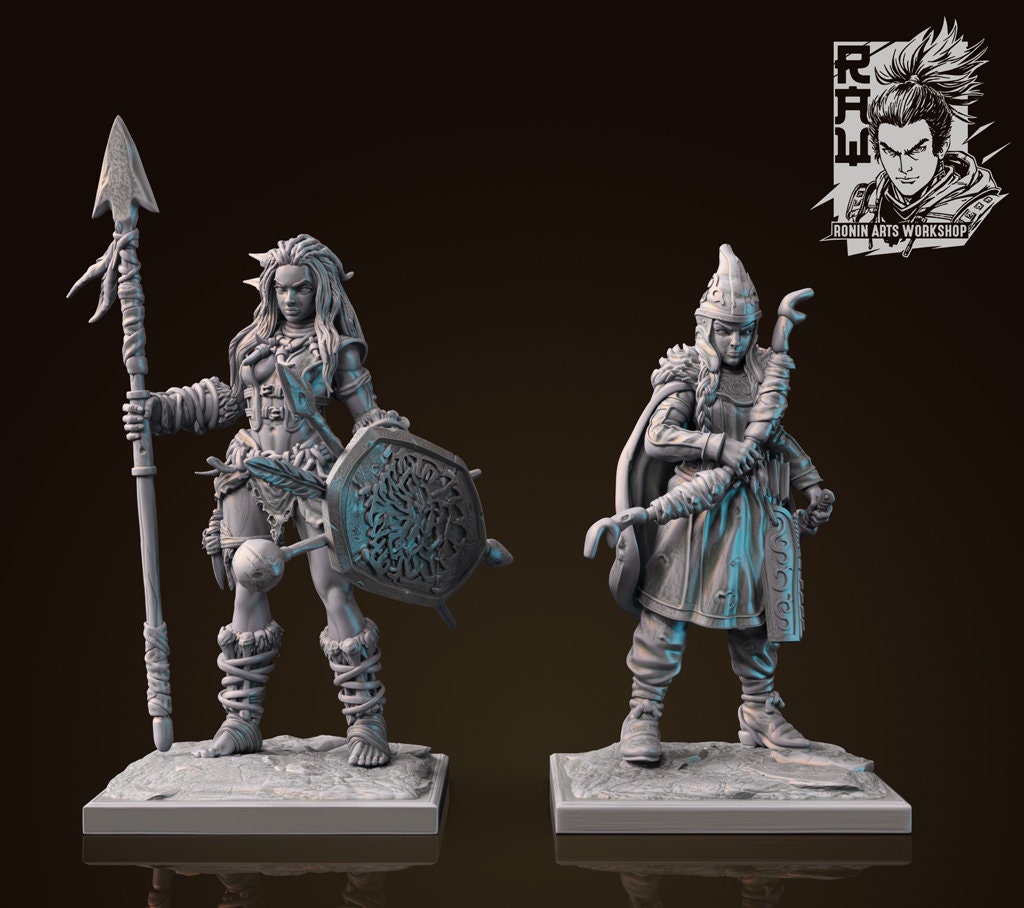 Female Barbarian & Fighter by Ronin Arts Workshop