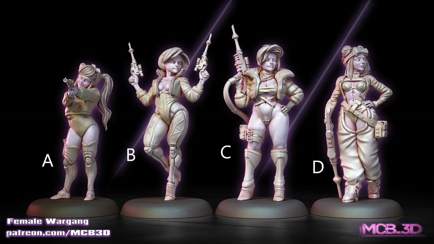 Female War Gang by Gaz Pin Up Miniatures