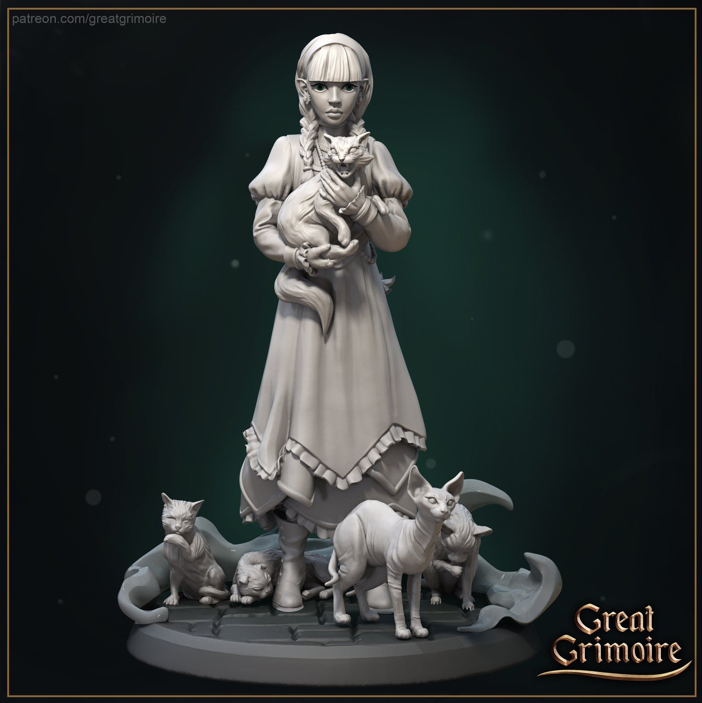 Cat Summoner from "Lodge of the Dark Arts" by Great Grimiore Miniatures