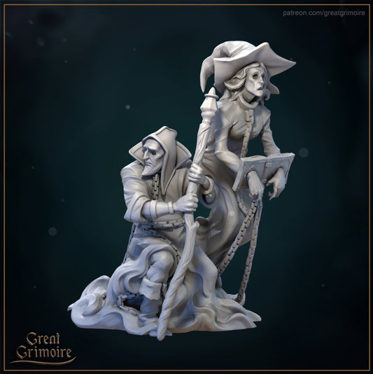 Ghost Mages from "Lodge of the Dark Arts" by Great Grimoire Miniatures