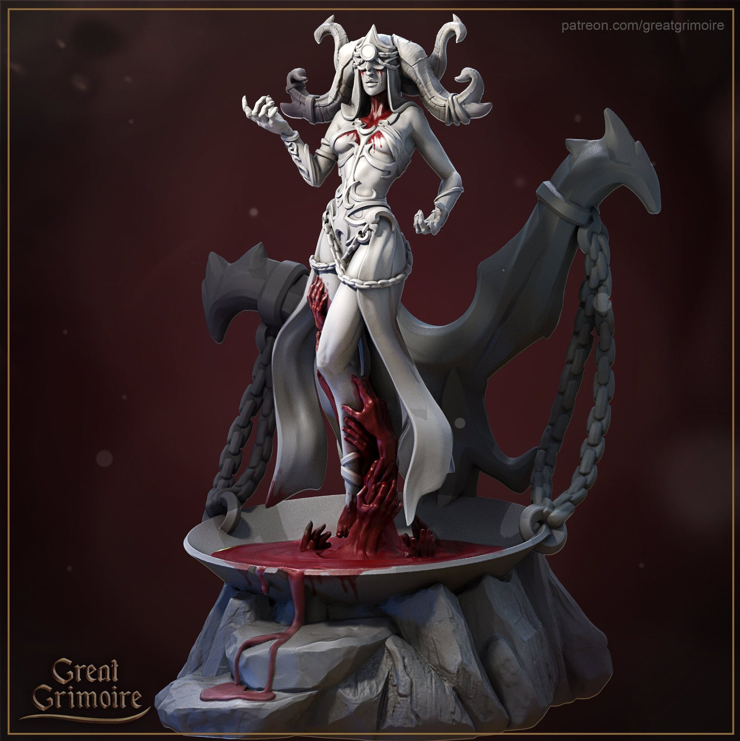 Scarlett the Blood Witch from "Lodge of the Dark Arts" by Great Grimoire Miniatures