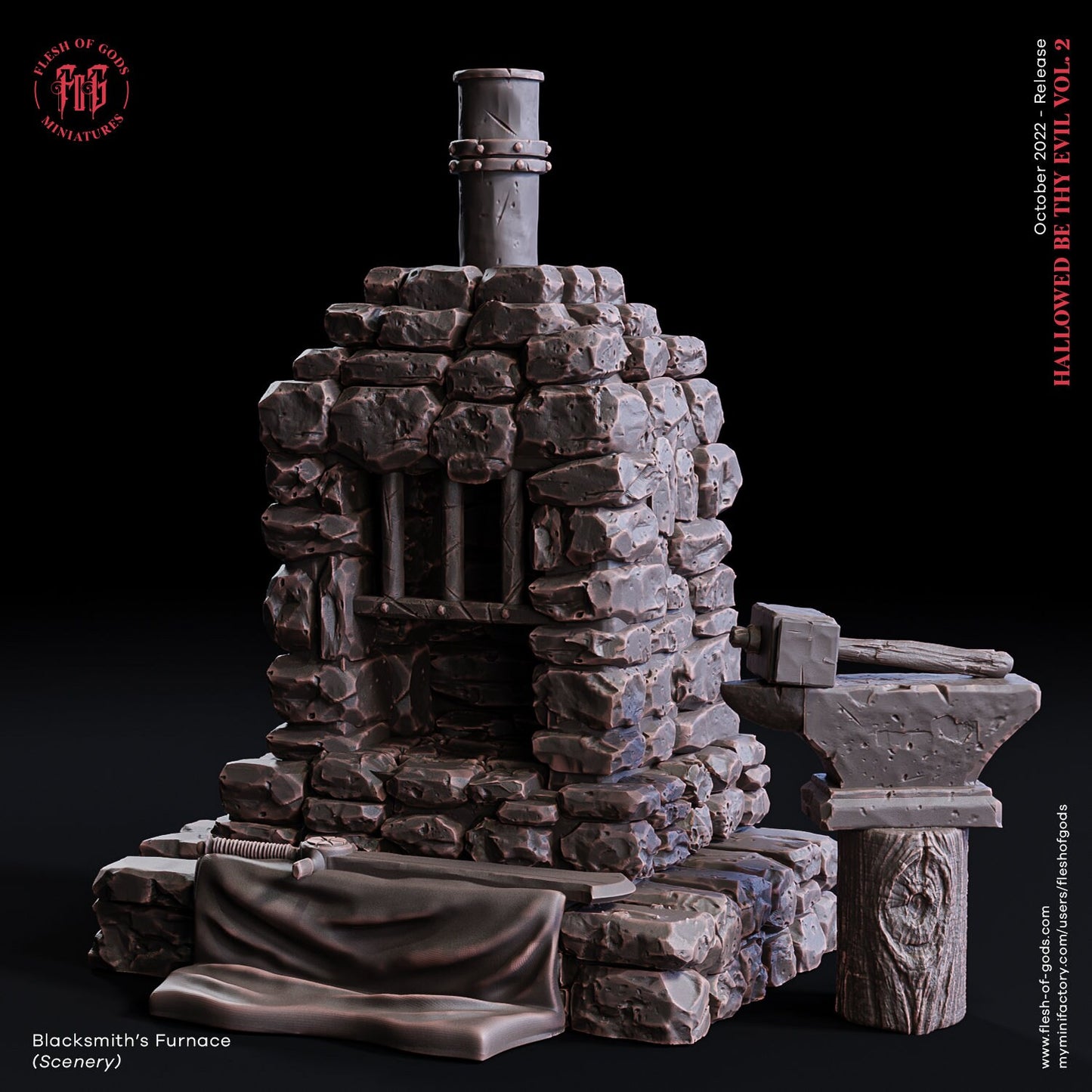 Scenery from "Hallowed be thy Evil 2" by Flesh of Gods Miniatures