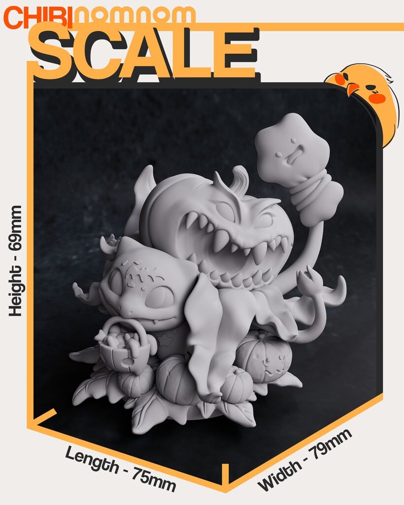 Chibi Halloween Pocket Monster Statue Model Kit  by Nomnom Figures