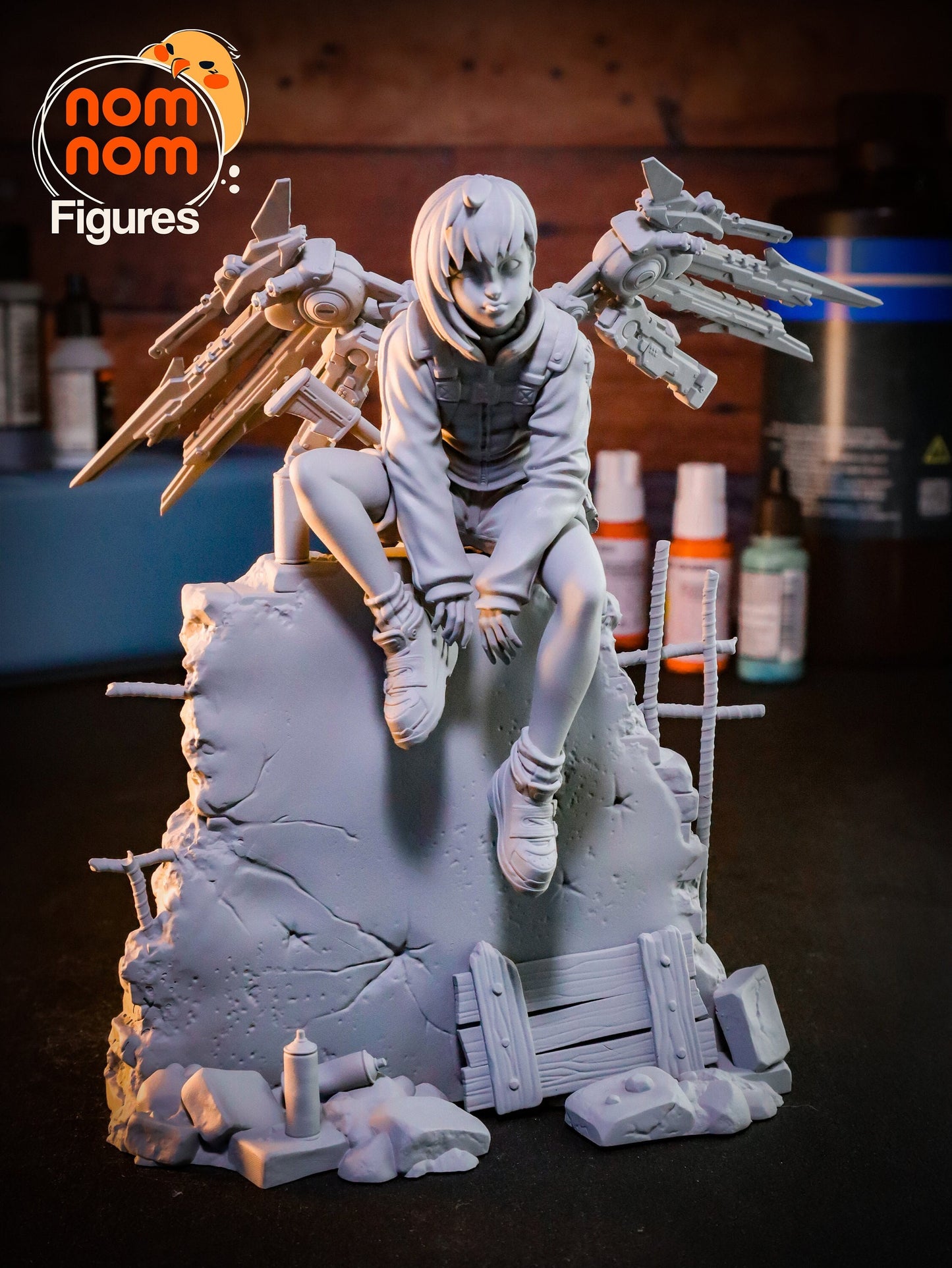 Valrie Cyberpunk Angel Statue Model Kit by Nomnom Figures