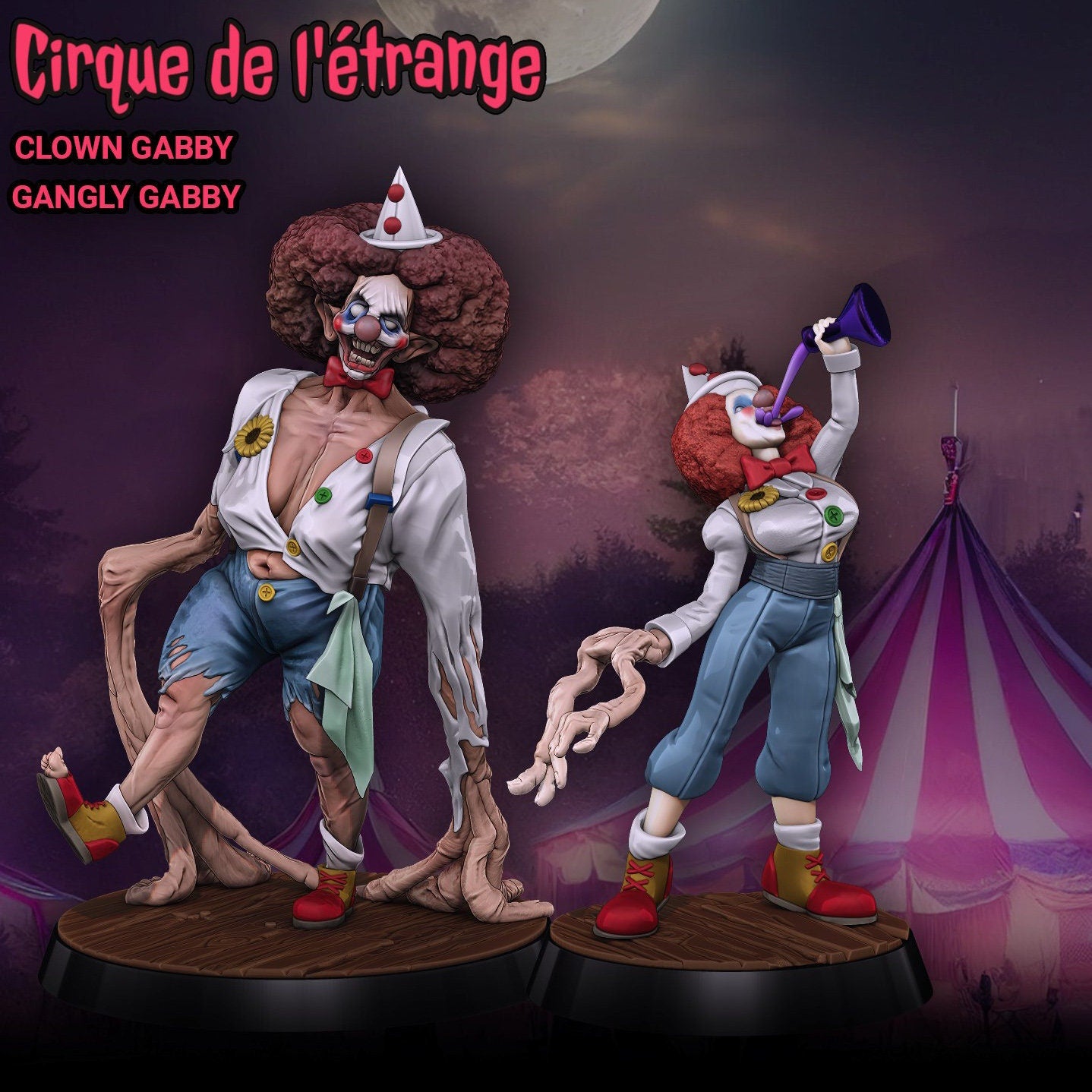 Clown Gabby and Gangly Gabby by Gaz Pin Up Miniatures