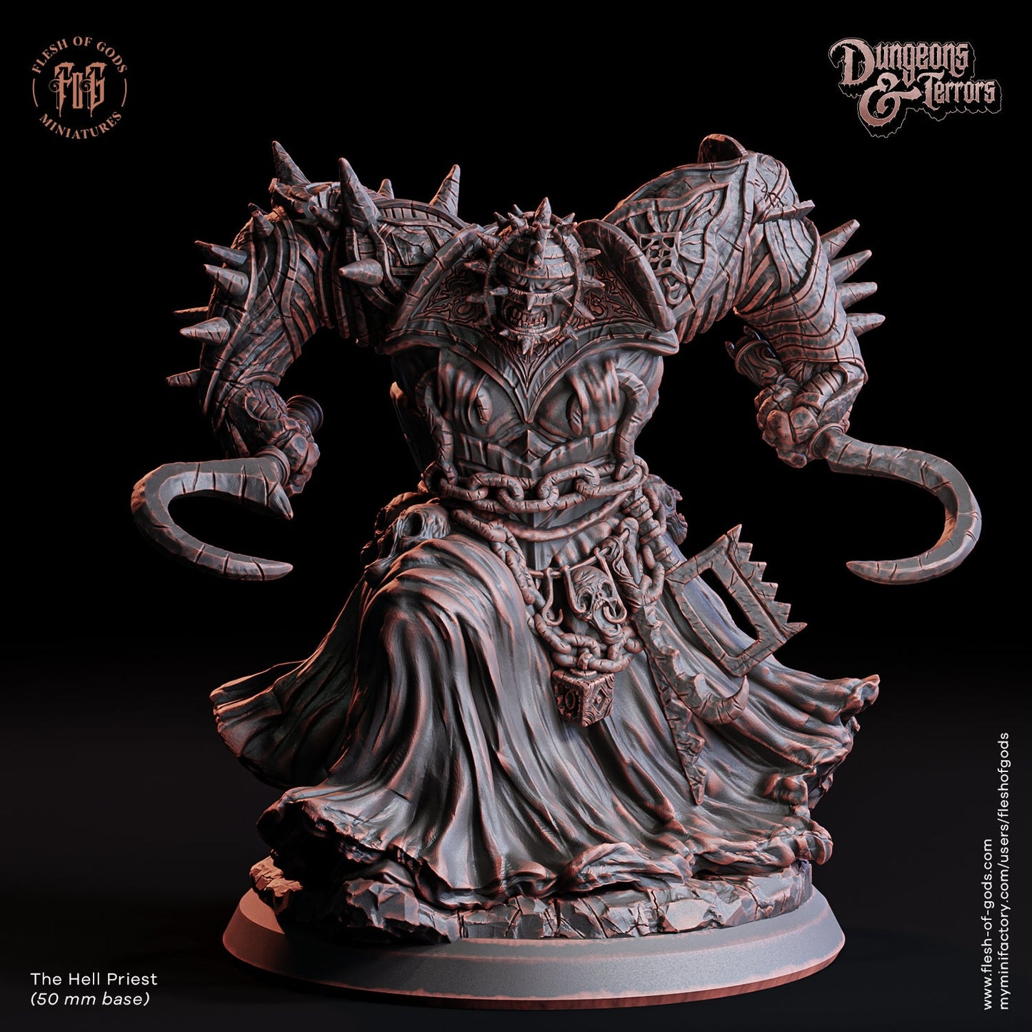 The Hell Priest from "Dungeons & Terrors" by Flesh of Gods Miniatures