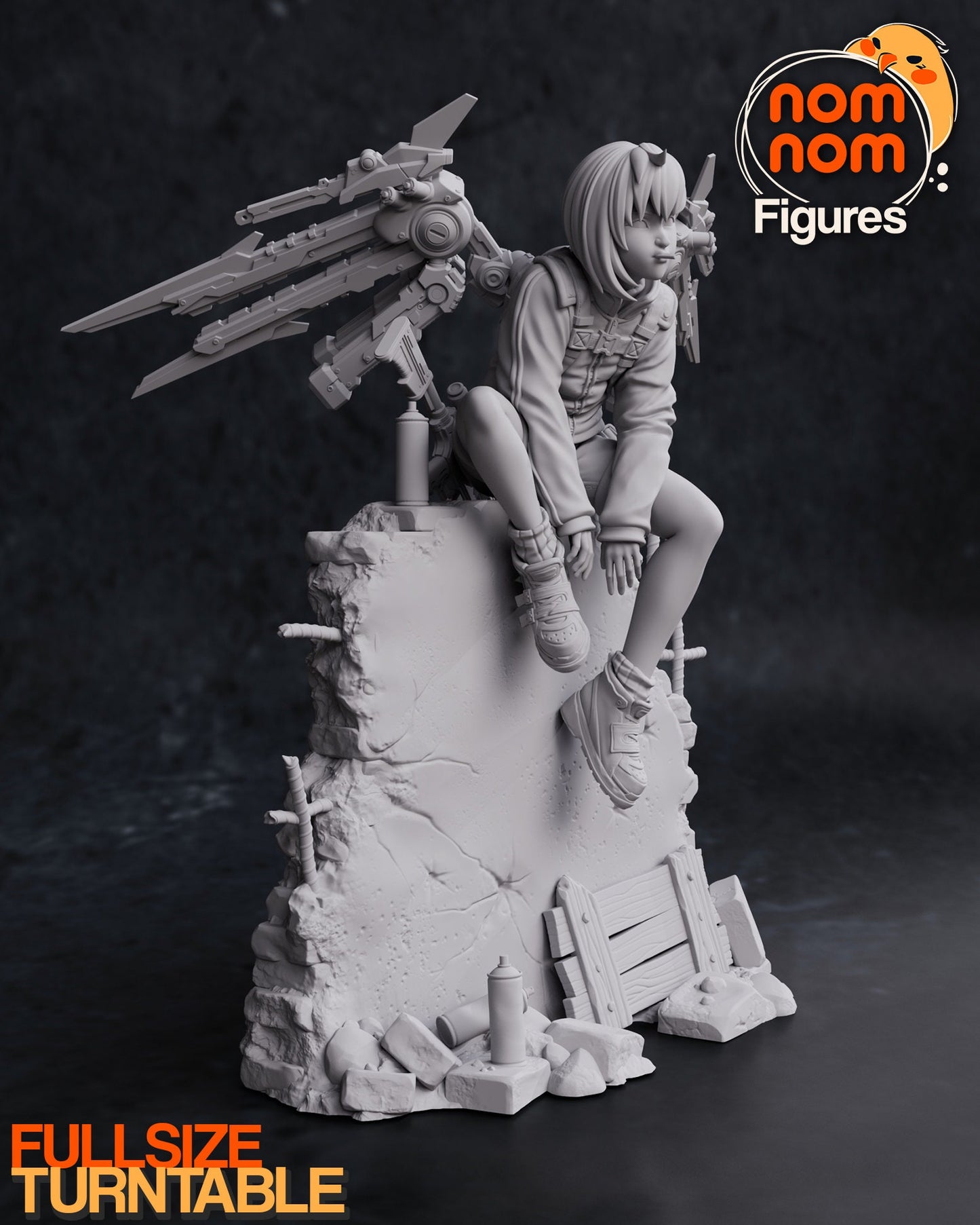 Valrie Cyberpunk Angel Statue Model Kit by Nomnom Figures