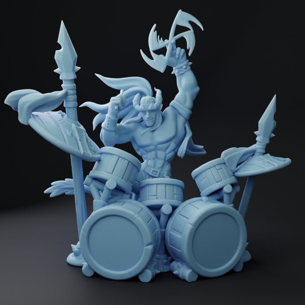 Stix Drummer from Tavern Rock Band by Twin Goddess Miniatures