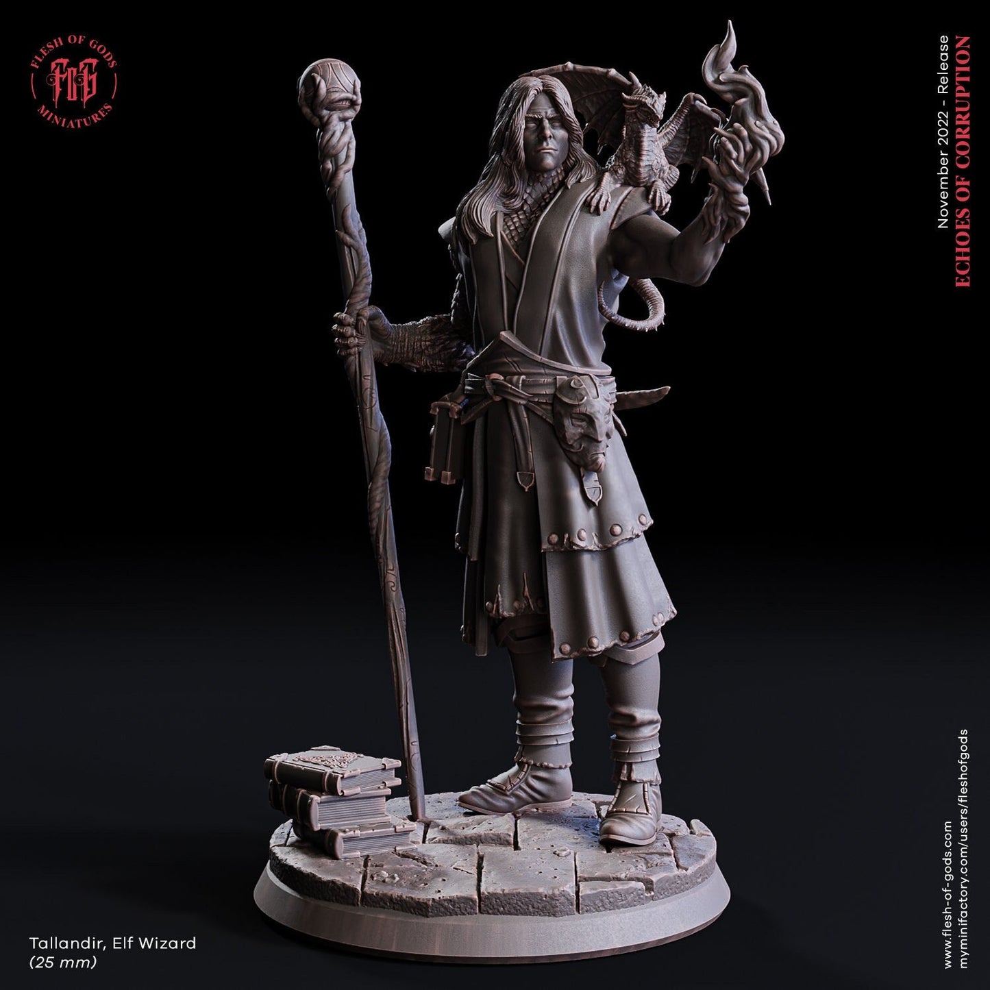 Elf Wizard from "Echoes of Corruption" by Flesh of Gods Miniatures