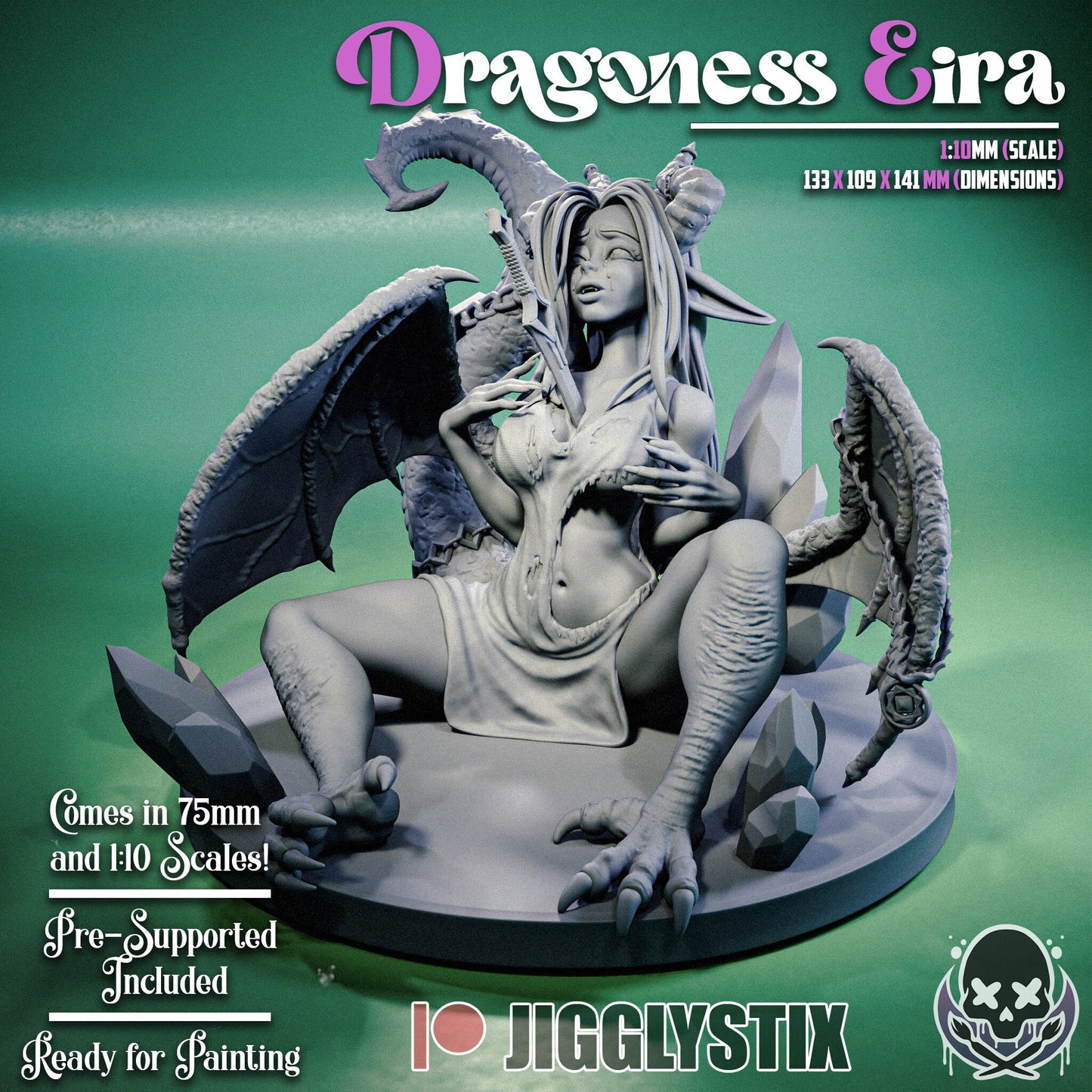 Dragoness Eira Statue Model Kit by Jigglystix Pin Up Factory