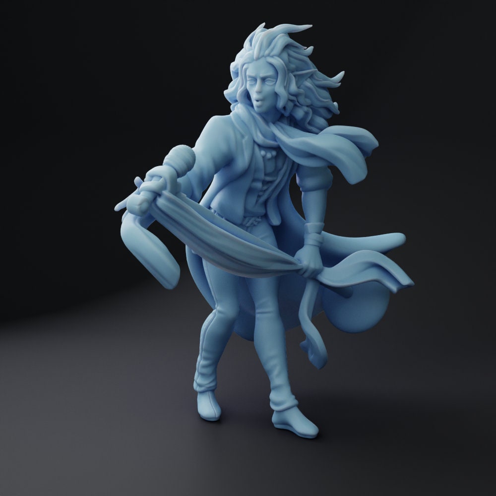 Elrock Singer for Tavern Rock Band by Twin Goddess Miniatures