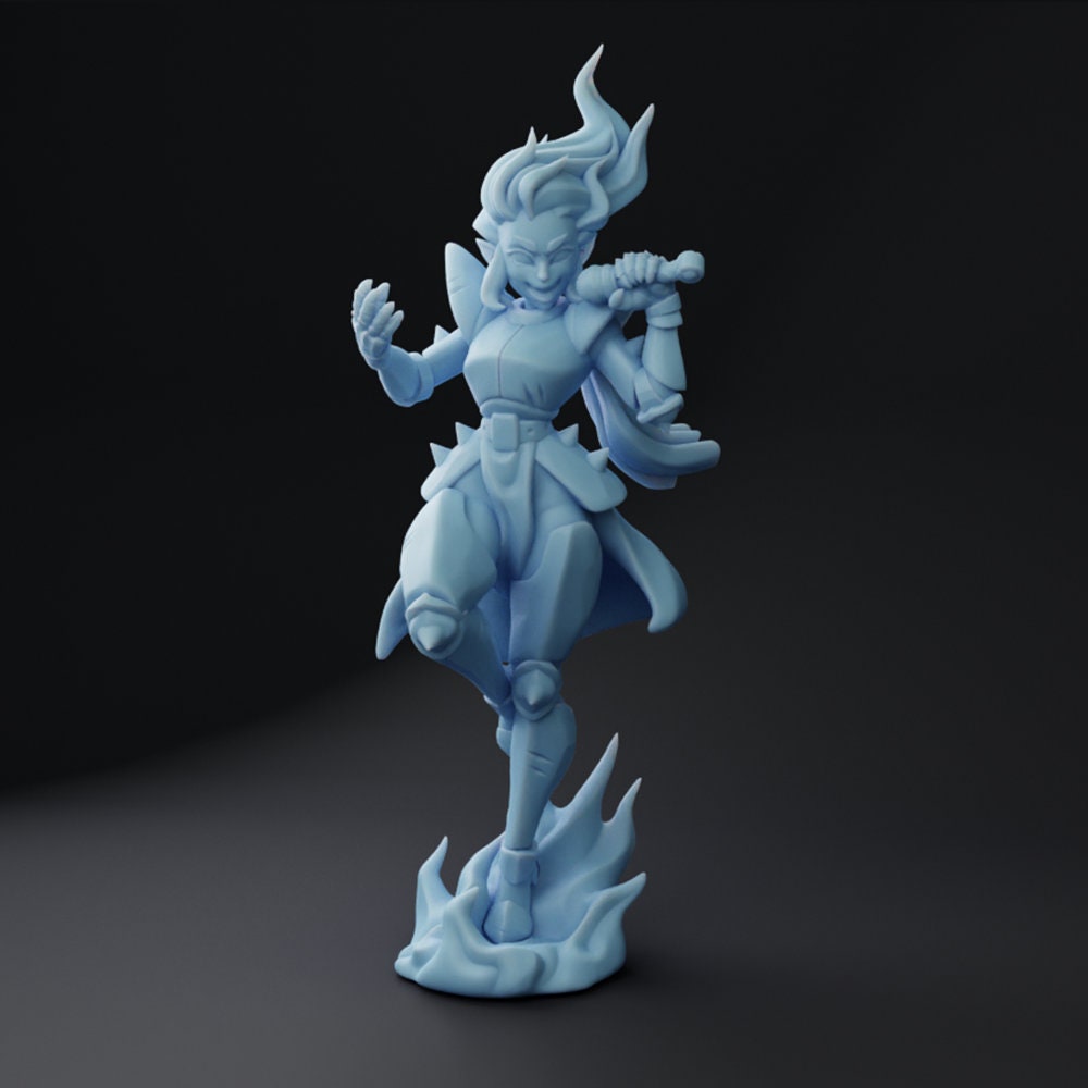 Flame Bard SInger from Tavern Rock Band by Twin Goddess Miniatures