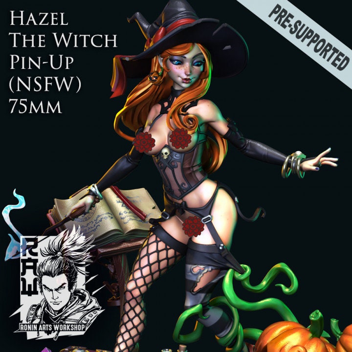 Hazel the Pumpkin Witch Statue Model Kit by Ronin Arts Workshop Miniatures