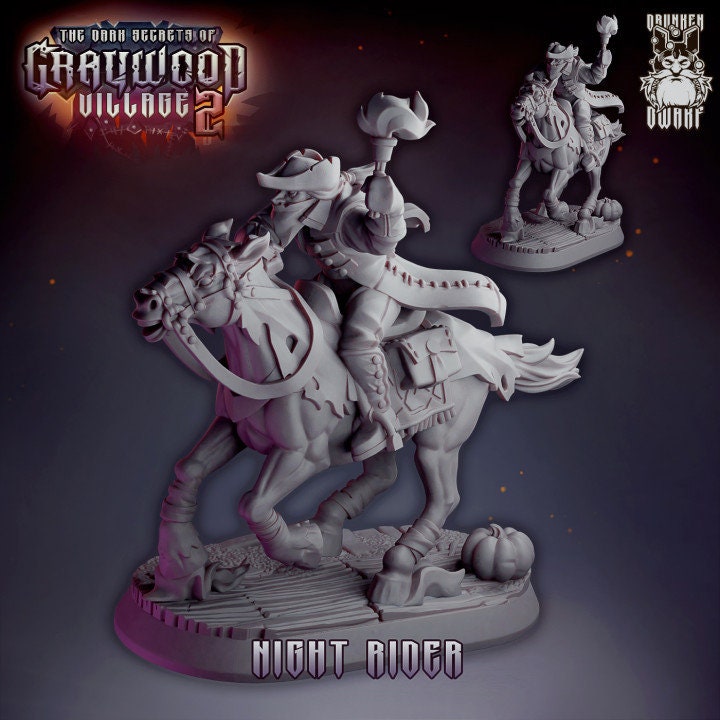 Night Rider from "Graywood Village" by Drunken Dwarf Miniatures