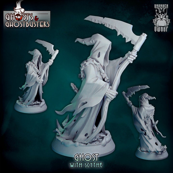 Ghost with Scythe from "Ghosts & Ghost Hunters" by Drunken Dwarf Miniatures