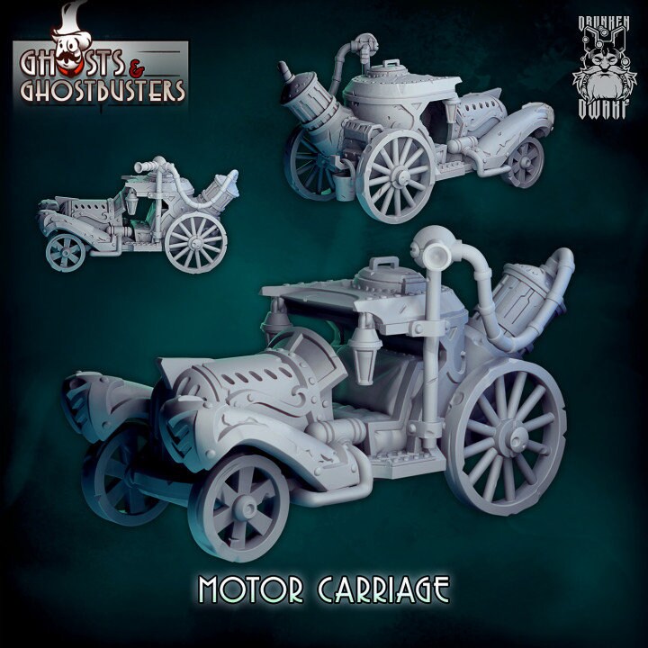 Motor Carriage and Props from "Ghosts & Ghost Hunters" by Drunken Dwarf Miniautres