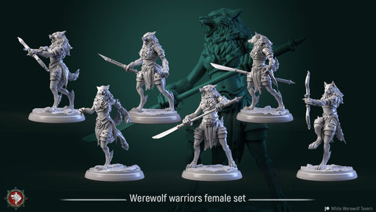 Female Werewolf Warriors from Werewolf Madness" by White Werewolf Tavern Miniatures