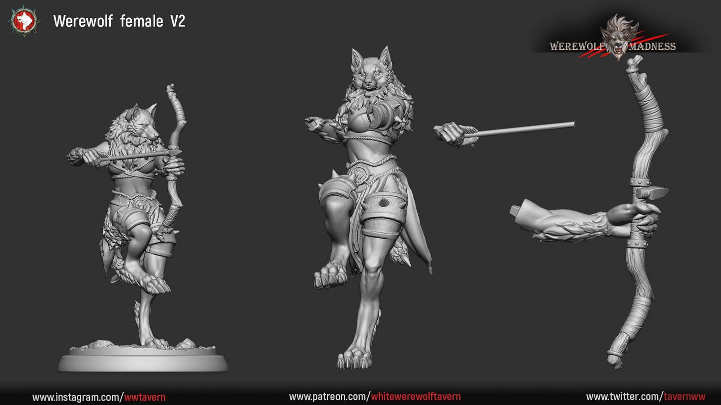 Female Werewolf Warriors from Werewolf Madness" by White Werewolf Tavern Miniatures