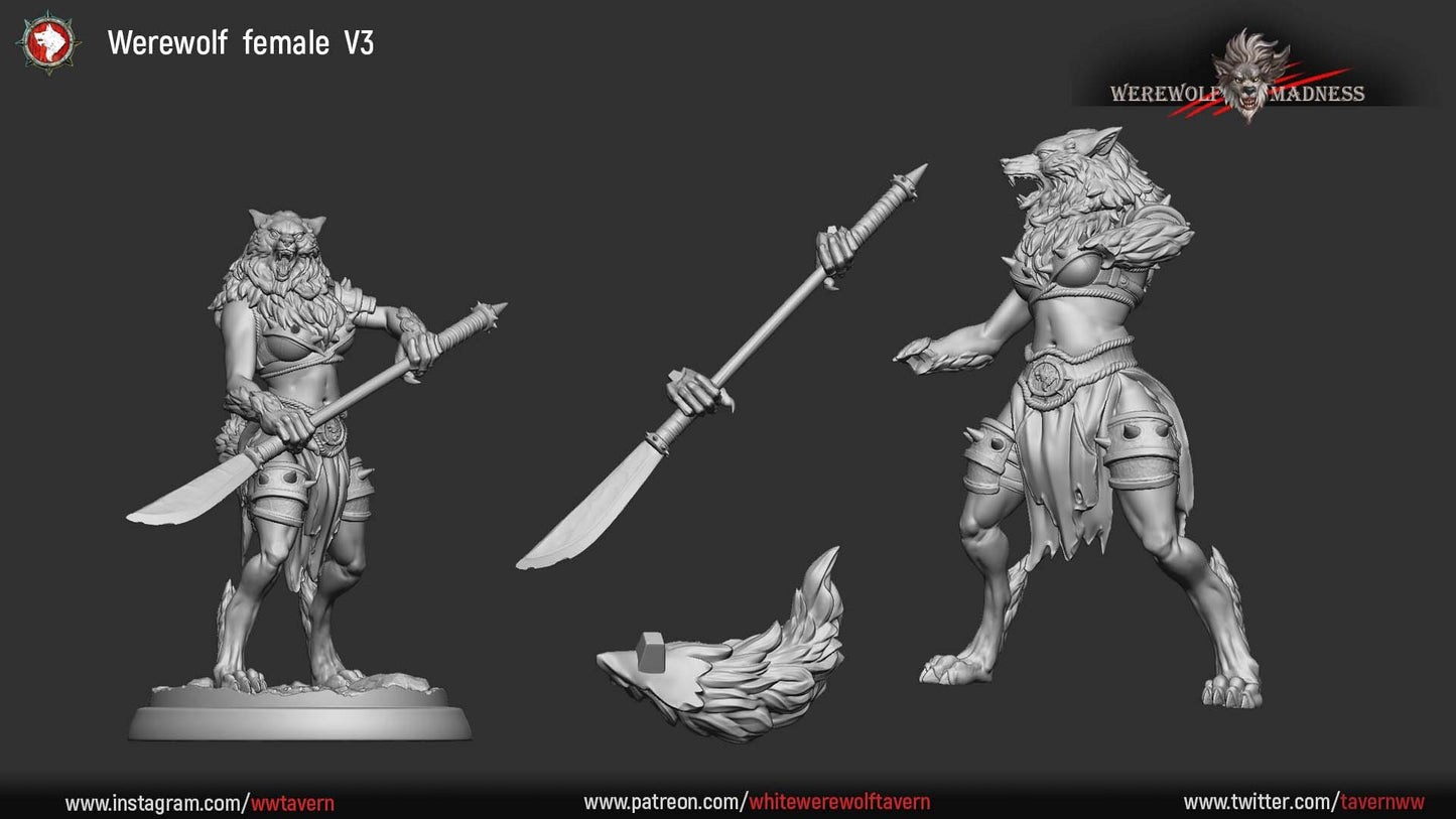 Female Werewolf Warriors from Werewolf Madness" by White Werewolf Tavern Miniatures