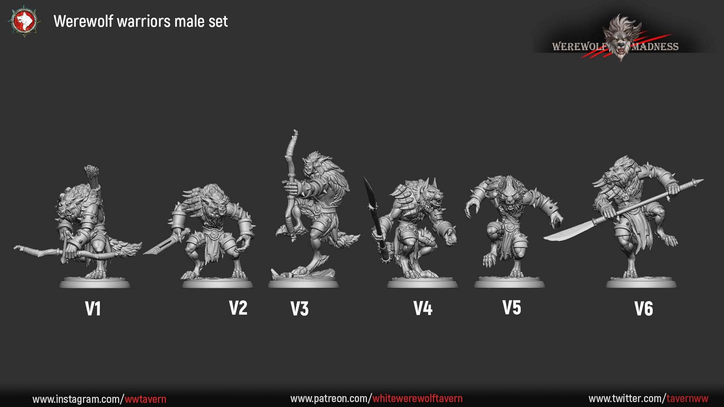 Werewolf Warriors from "Werewolf Madness" by White Werewolf Tavern Miniatures