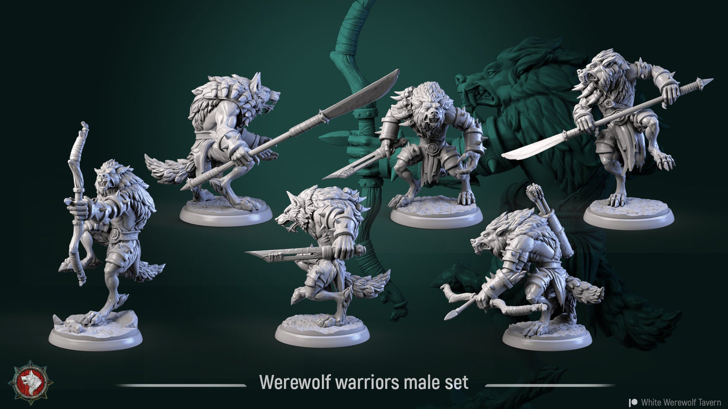 Werewolf Warriors from "Werewolf Madness" by White Werewolf Tavern Miniatures