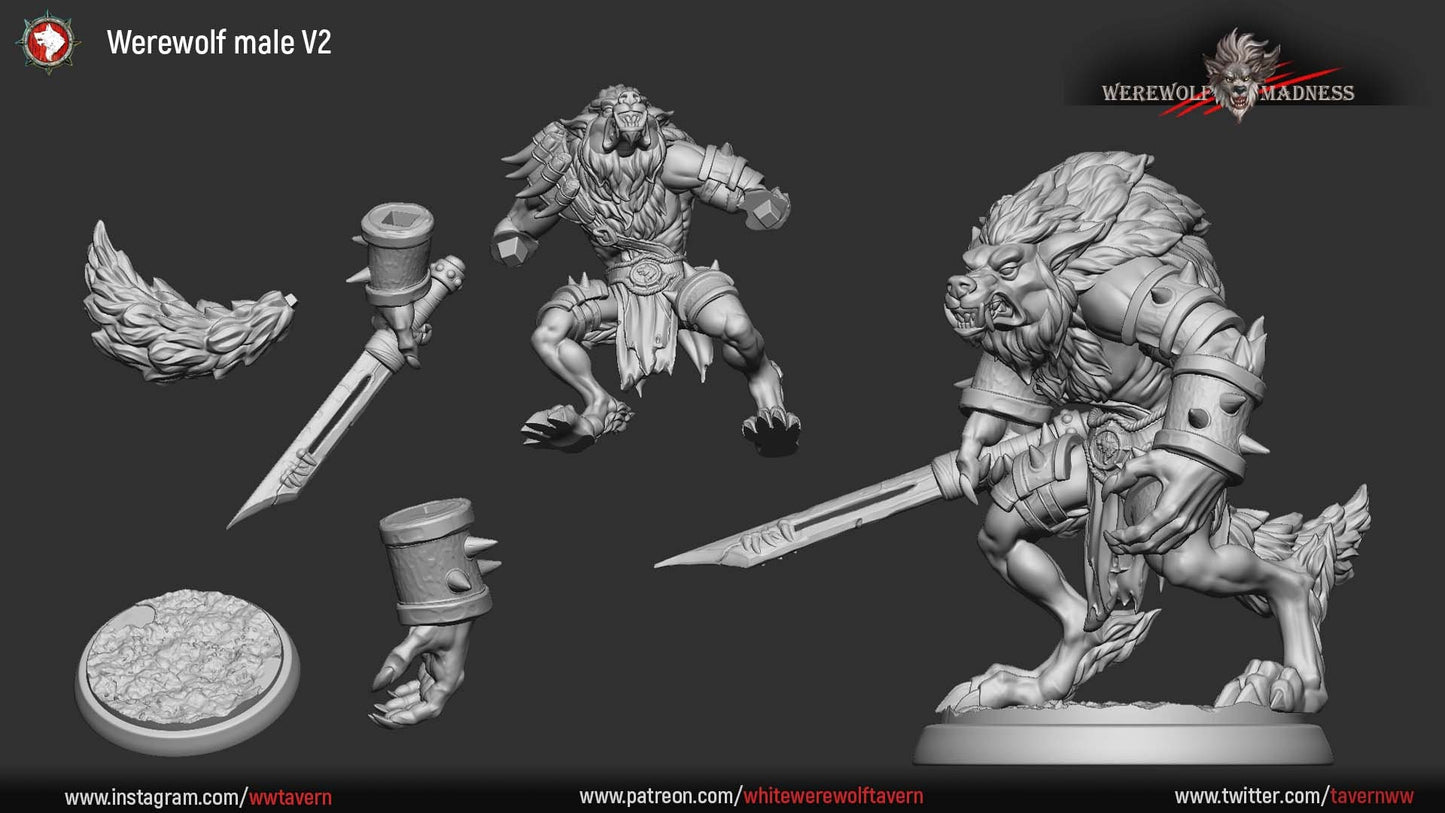 Werewolf Warriors from "Werewolf Madness" by White Werewolf Tavern Miniatures