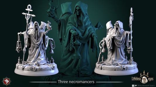 The Three Necromancers from "Lifeless Eyes" by White Werewolf Tavern Miniatures