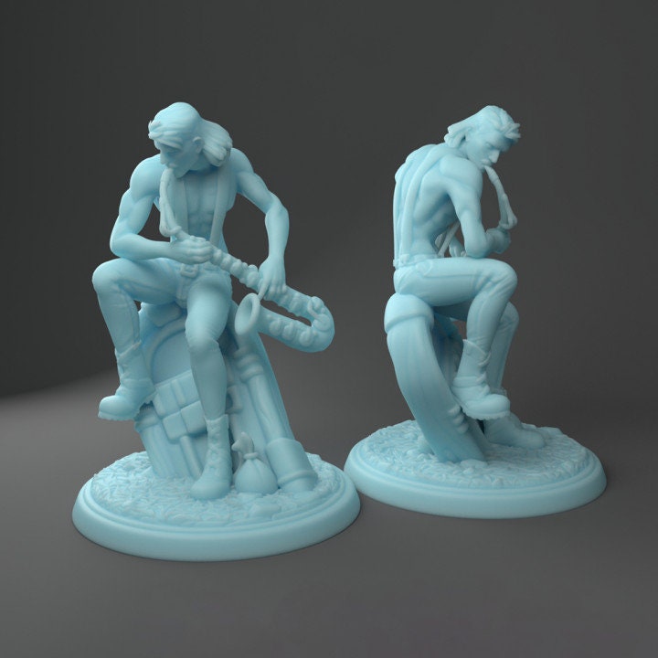 Sexy Sax Bard from Tavern Rock Band by Twin Goddess Miniatures