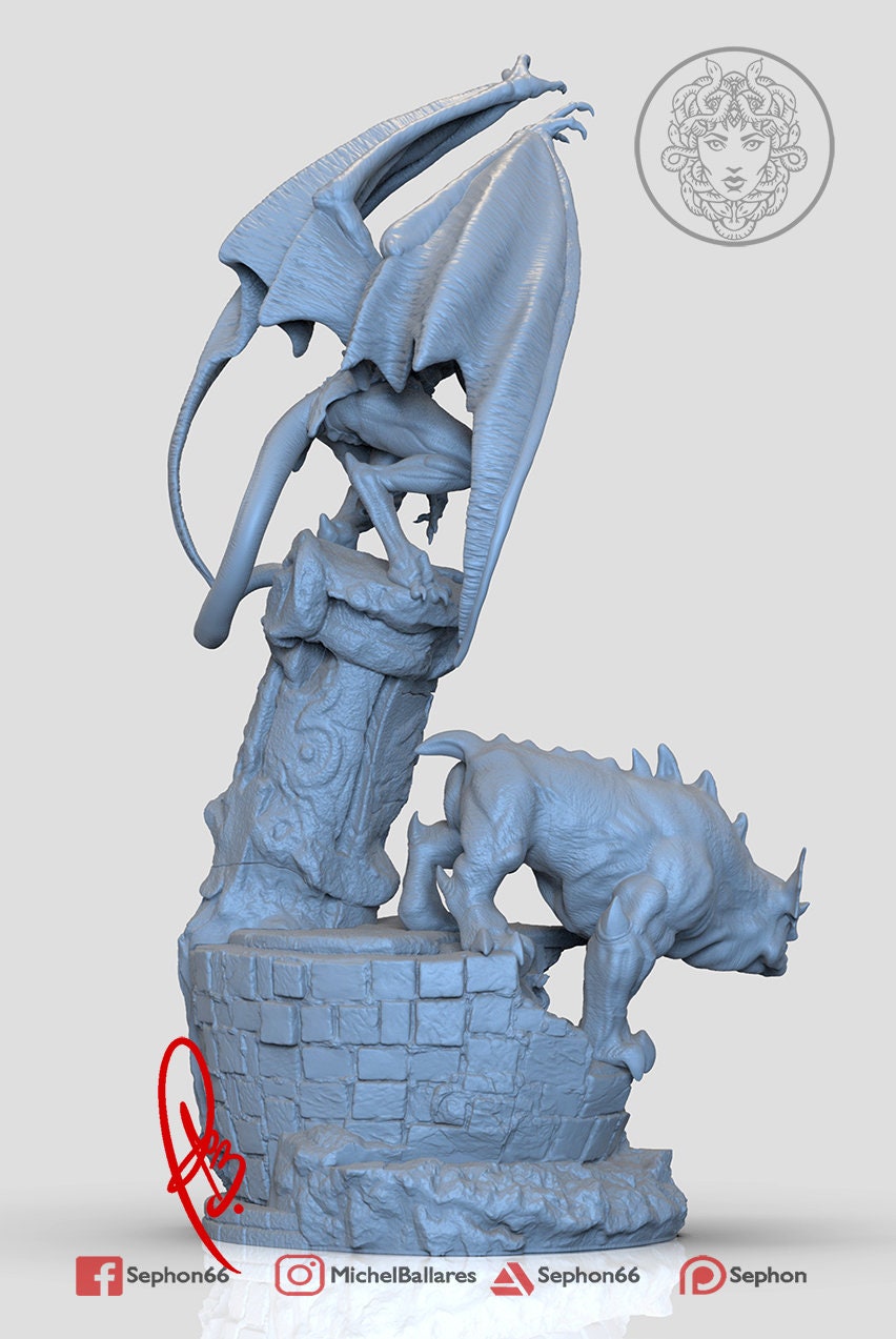 Red Gargoyle Statue Model Kit by Creative Geek MB