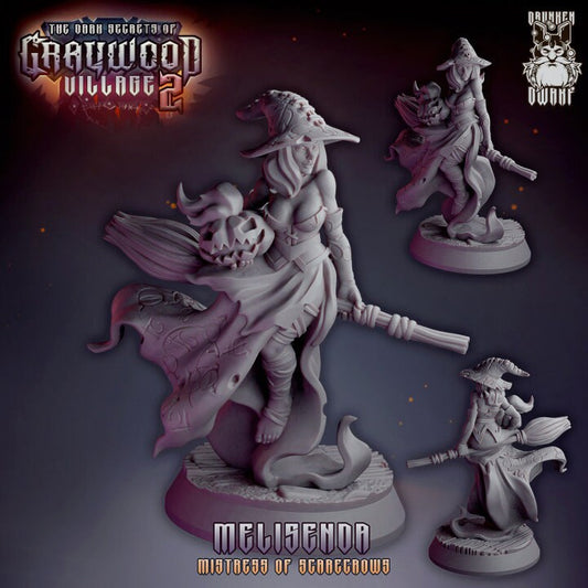 Melisenda Mistress of Scarecrows from "Graywood Village" by Drunken Dwarf Miniatures