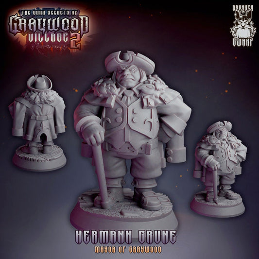 Mayor & Peasents from "Graywood Village" by Drunken Dwarf Miniatures