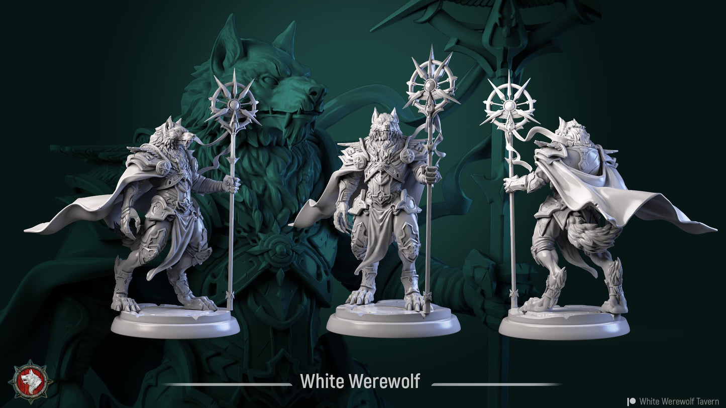 White Werewolf from "Werewolf Madness" by White Werewolf Tavern Miniatures