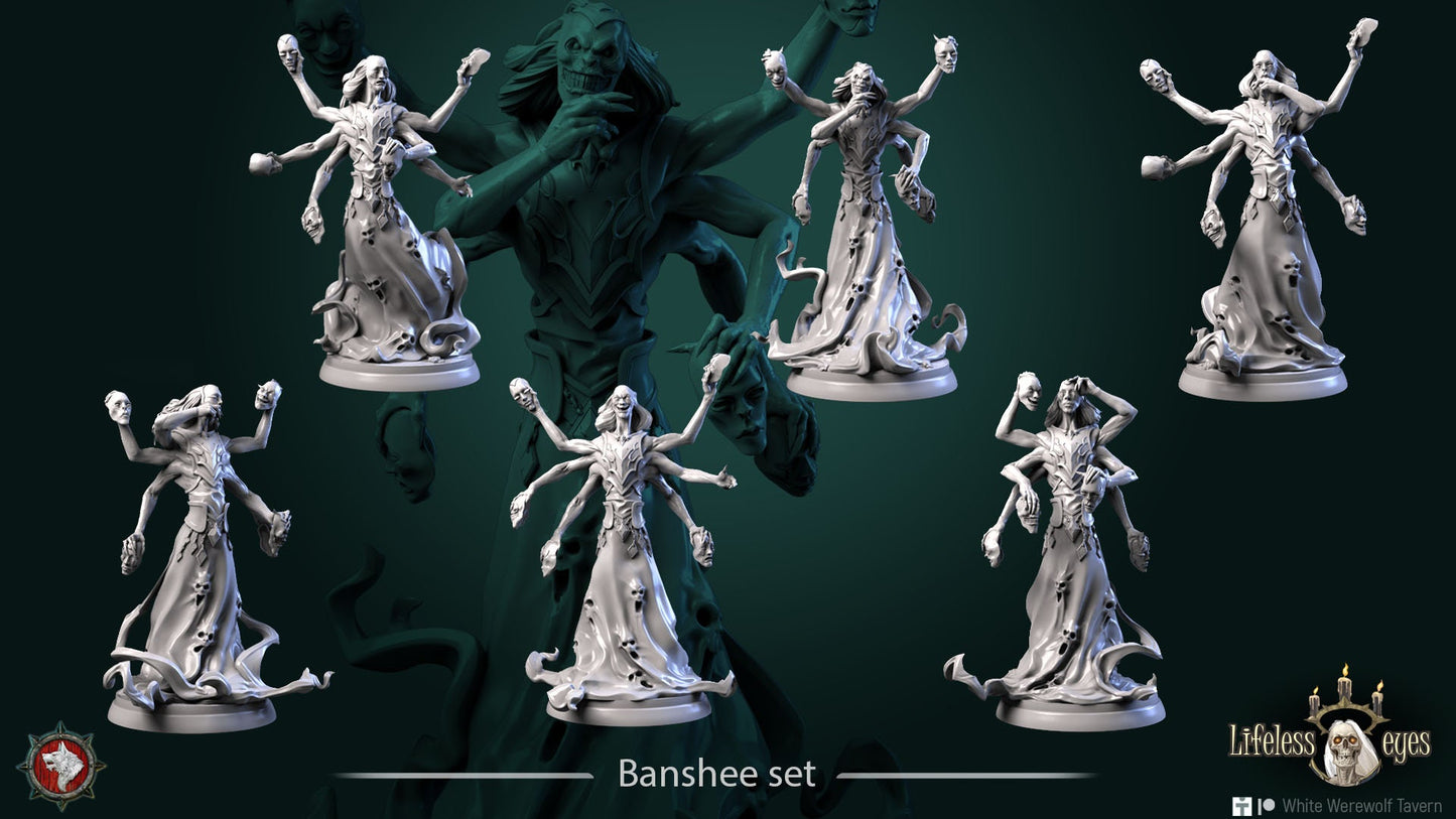 Banshees from "Lifeless Eyes" by White Werewolf Tavern Miniatures