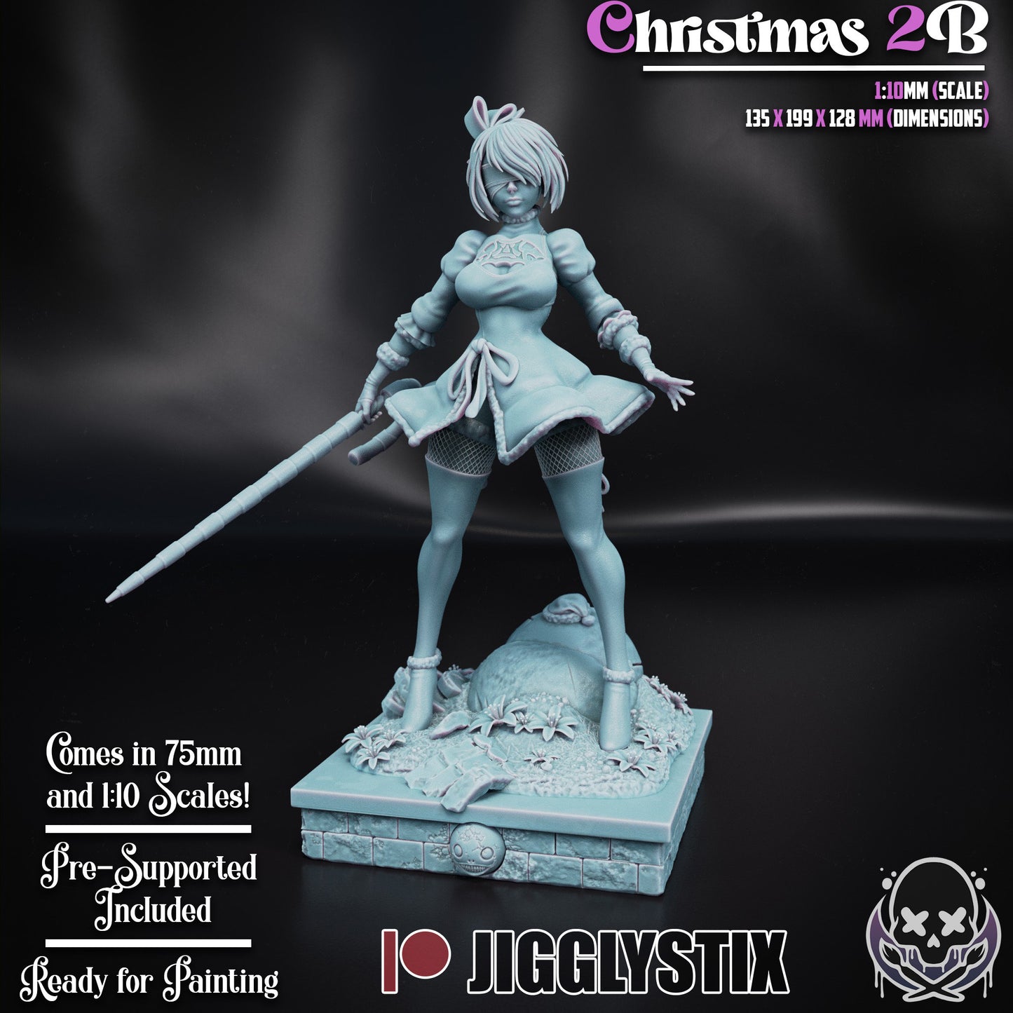 Christmas 2B Statue Model Kit by Jigglystix Pinup Factory