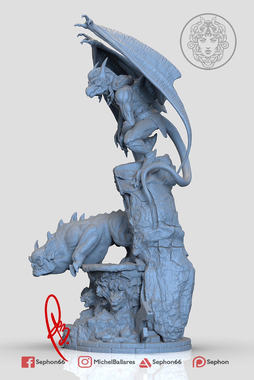 Red Gargoyle Statue Model Kit by Creative Geek MB