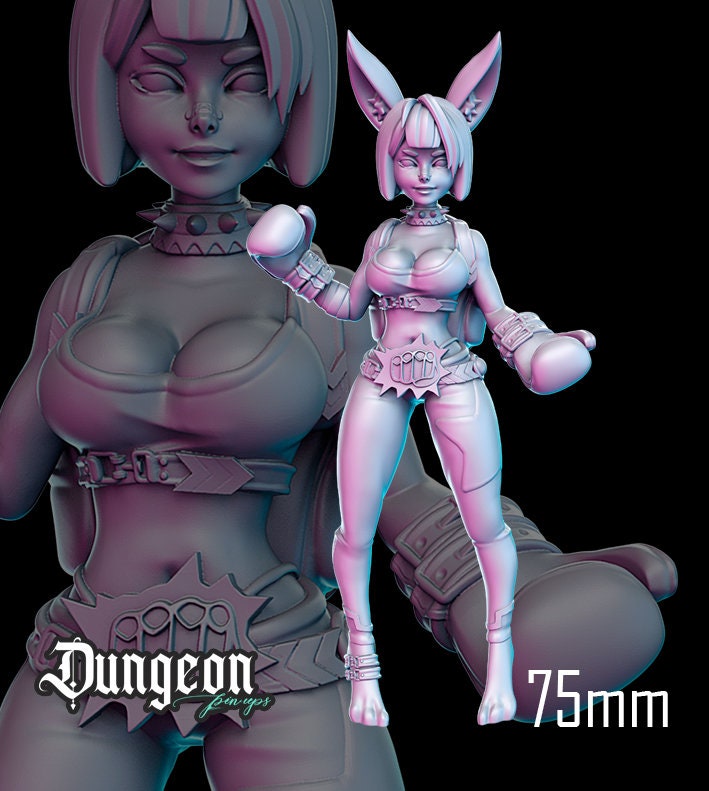 Bunny Boxer from Dungeon Pin Ups by RN Estudio Miniatures