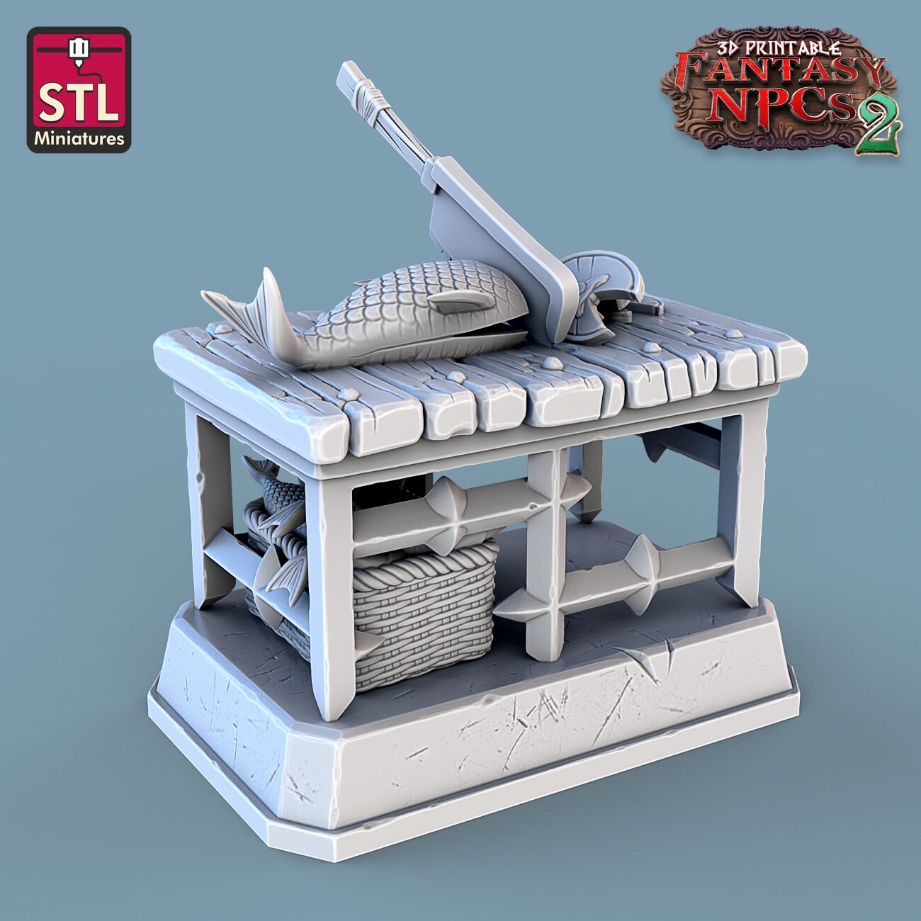 Fish Vendor Set by STL Miniatures