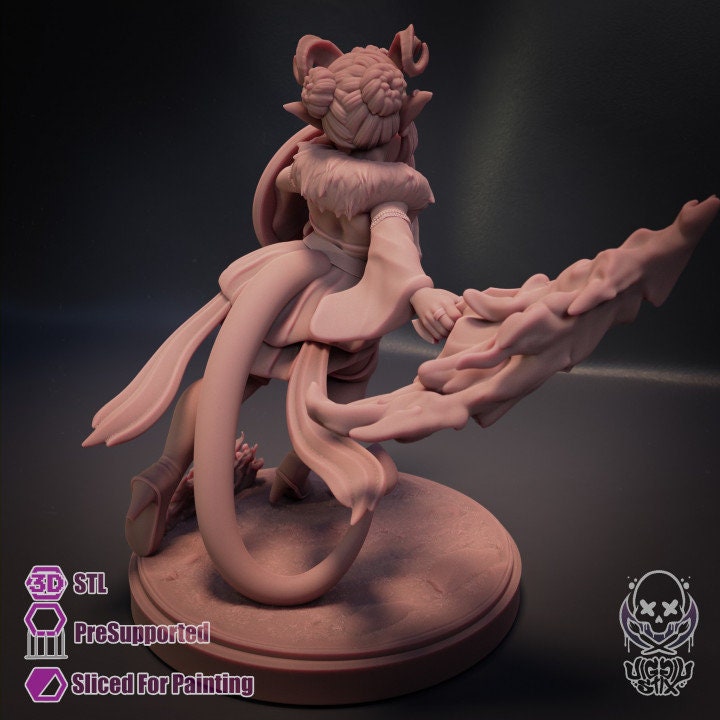 Fire Dancer Tiefling by Jigglystix Pinup Factory Miniatures