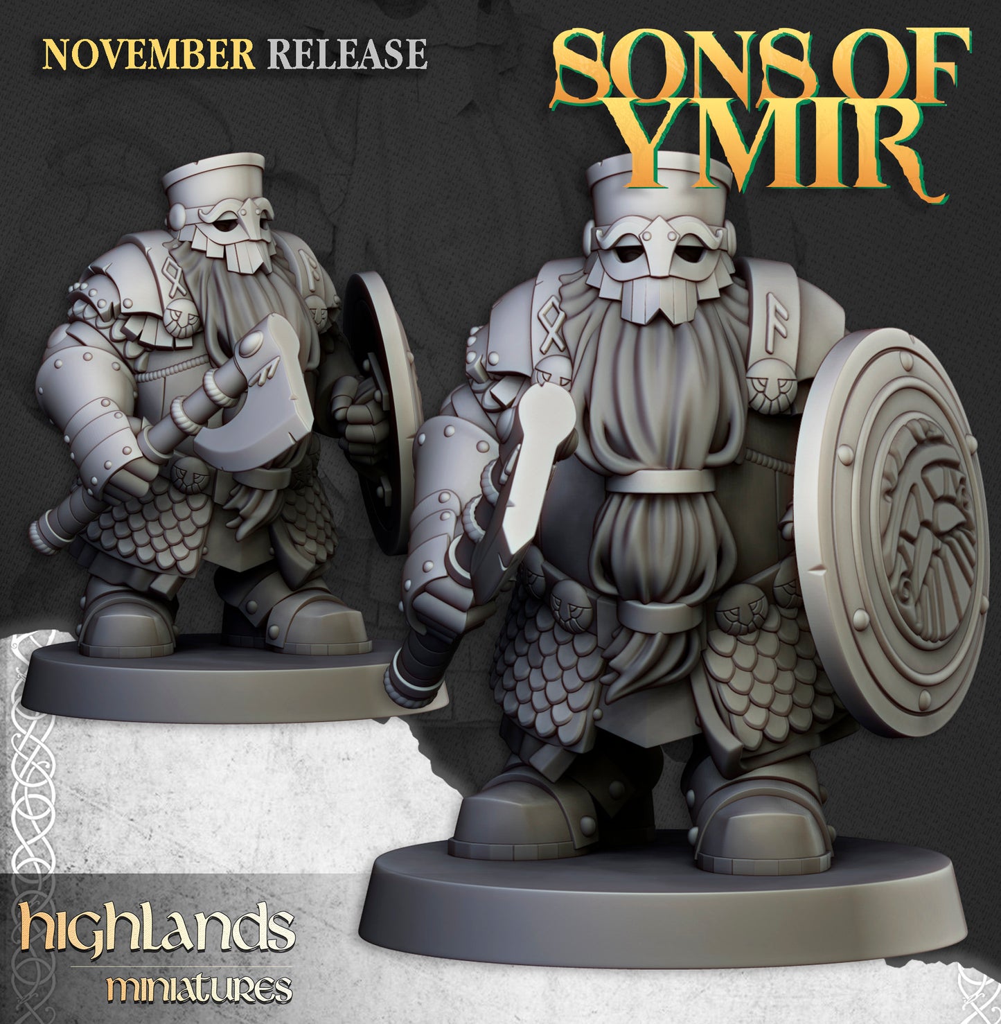 Dwarf Huscarls Unit by Highland Miniatures