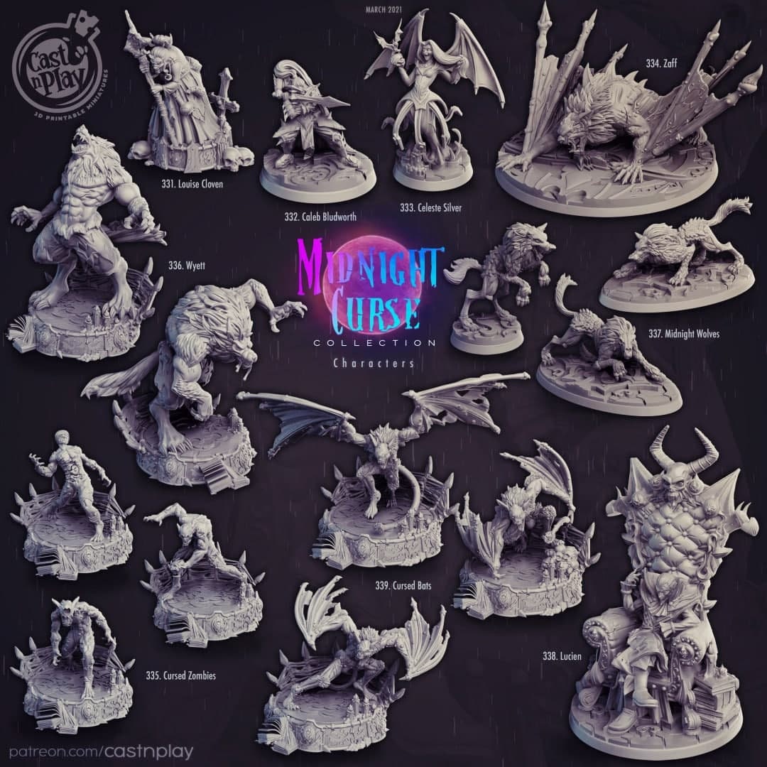 Midnight Curse Collection By Cast N Play Miniatures