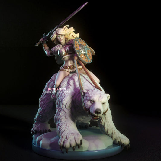 Hilde Barbarian Warrior Statue Model Kit by Torrida Minis