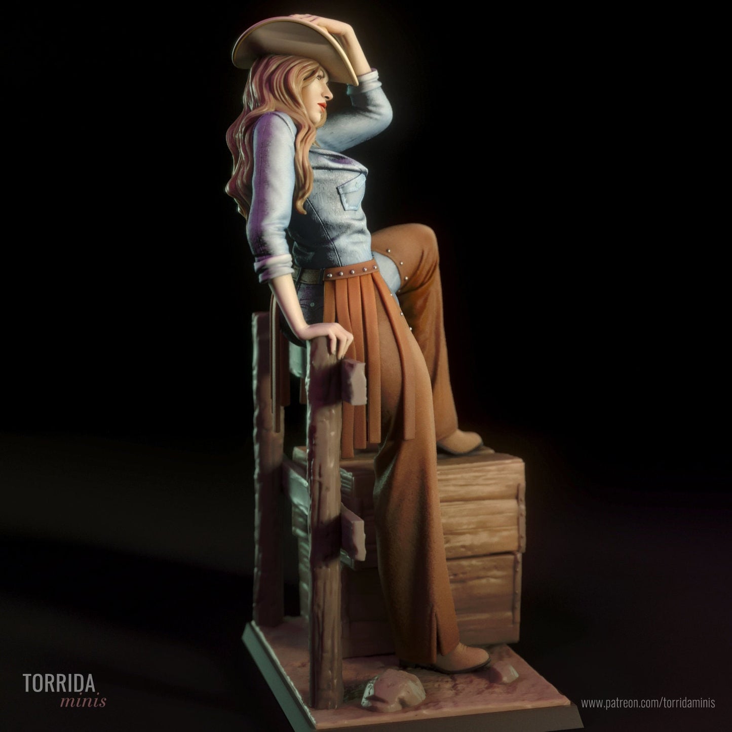 Pam Cowgirl Statue Model Kit by Torrida Minis