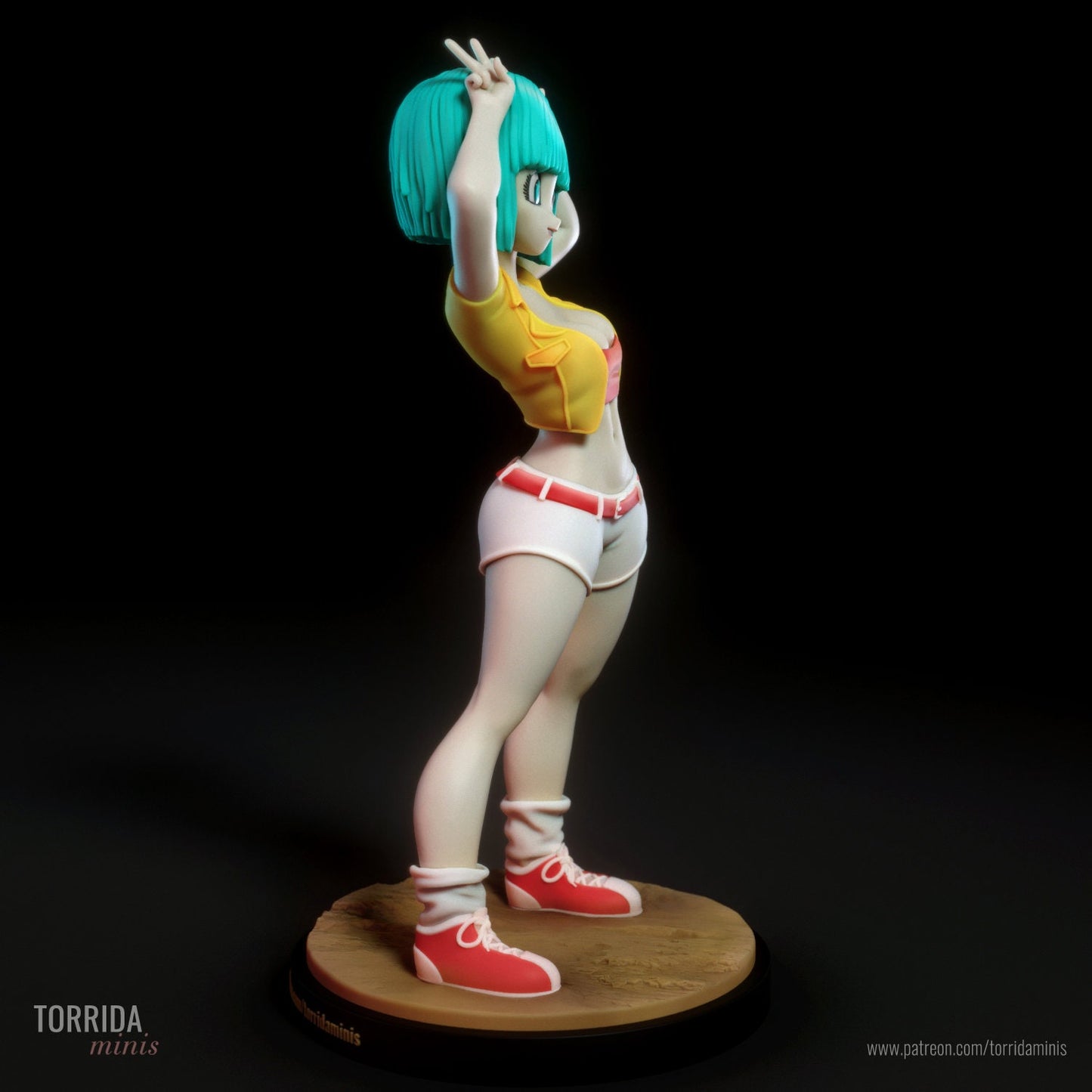 Green Haired Anime Girl Statue Model Kit by Torrida Minis