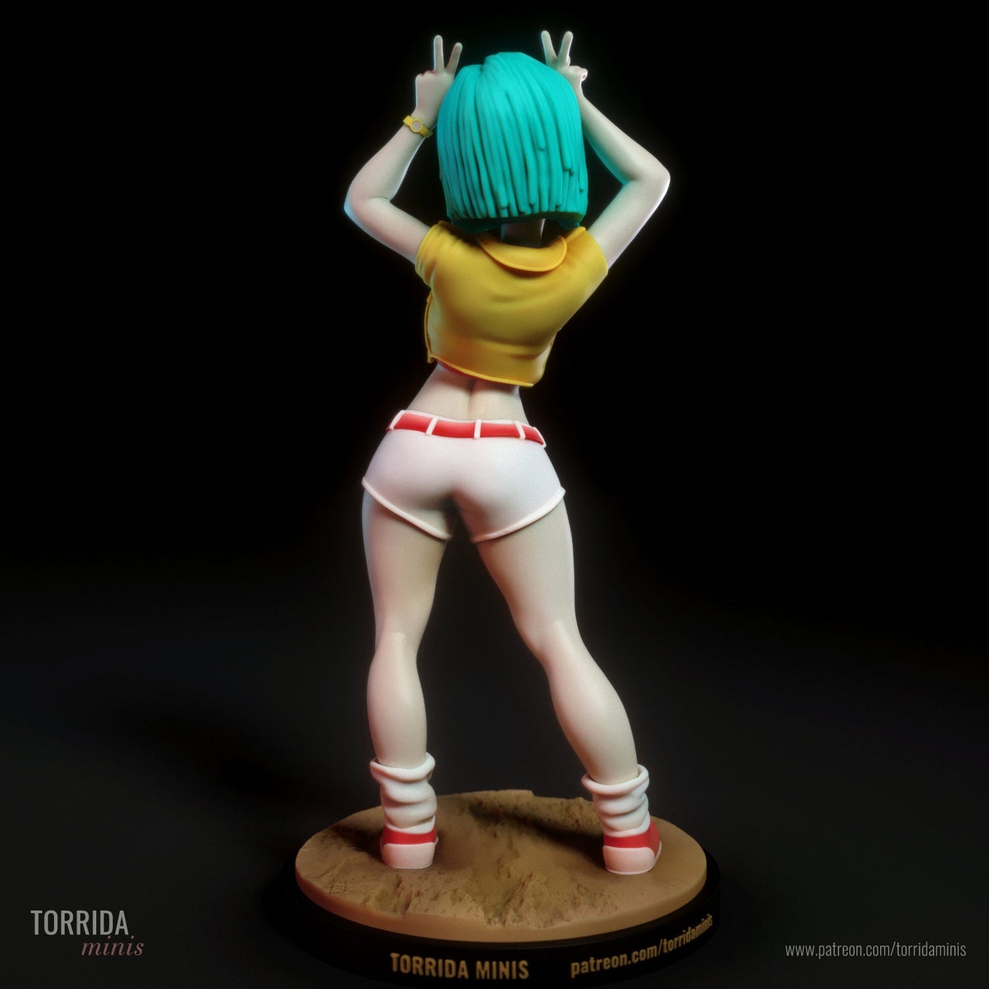 Green Haired Anime Girl Statue Model Kit by Torrida Minis